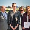 La princesse Charlene de Monaco assiste au premier "Charity Mile" - une course hippique caritative rebaptisée Prix princesse Charlene de de Monaco à l'hippodrome de la Côte d'Azur de Cagnes-sur-mer le 25 février 2017.