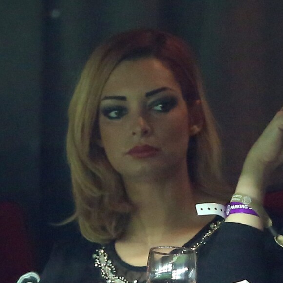 Emilie Nefnaf (Nef Naf) au match de football, PSG contre Nantes au parc des Princes a Paris le 19 janvier 2014.