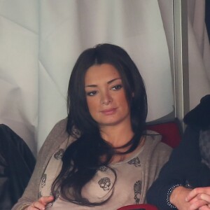 Emilie Nef Naf (enceinte) au match de football Psg-Sochaux au Parc des Princes, le 29 septembre 2012.