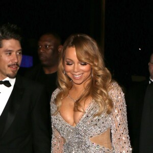 Exclusif - Mariah Carey et son compagnon Bryan Tanaka quittent la soirée du 40ème anniversaire de Floyd Mayweather à Los Angeles le 25 février 2017. © CPA/Bestimage