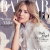 Sienna Miller en couverture du magazine britannique "Harper's Bazaar", édition du mois d'avril 2017