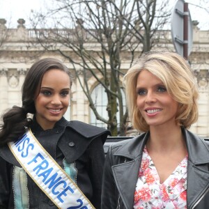 Alicia Aylies (Miss France 2017) et Sylvie Tellier Défilé "Guy Laroche", collection prêt-à-porter automne-hiver 2017-2018. Paris, le 1er mars 2017. © CVS/Veeren/Bestimage
