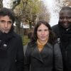 Mohamed Ulad-Mohand, Mazarine Pingeot et le président de SOS Racisme Fodé Sylla lors des obsèques de Danielle Mitterrand le 26 novembre 2011