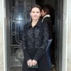 Virginie Ledoyen sortant du défilé de mode "Elie Saab", collection prêt-à-porter Automne-Hiver 2017-2018 au Grand Palais à Paris, le 4 Mars 2017.© CVS/Veeren/Bestimage