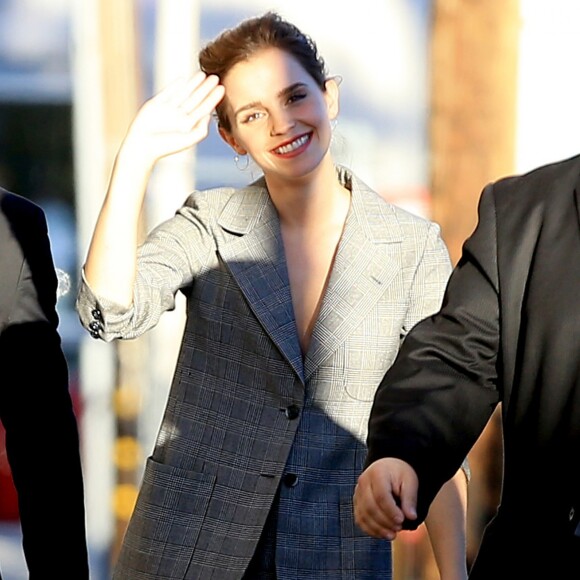 Emma Watson arrive à l'émission Jimmy Kimmel Live!' à Los Angeles, le 6 mars 2017