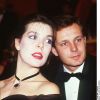 La princesse Caroline de Monaco et Stefano Casiraghi en décembre 1987 à Paris lors d'une soirée au profit de la lutte contre le sida.
