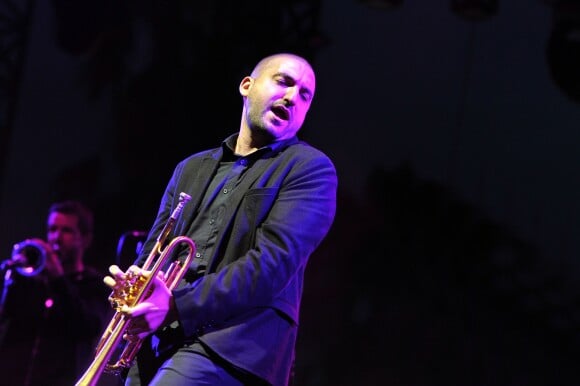 Le trompetiste franco libanais Ibrahim Maalouf est au Nice Jazz Festival à Nice, le 9 juillet 2014.