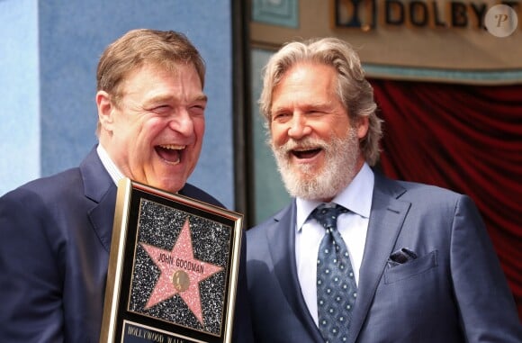 John Goodman et Jeff Bridges, retrouvailles des amis de The Big Lebowski - Inauguration de la plaque de John Goodman sur le Walk Of Fame à Hollywood. Le 10 mars 2017