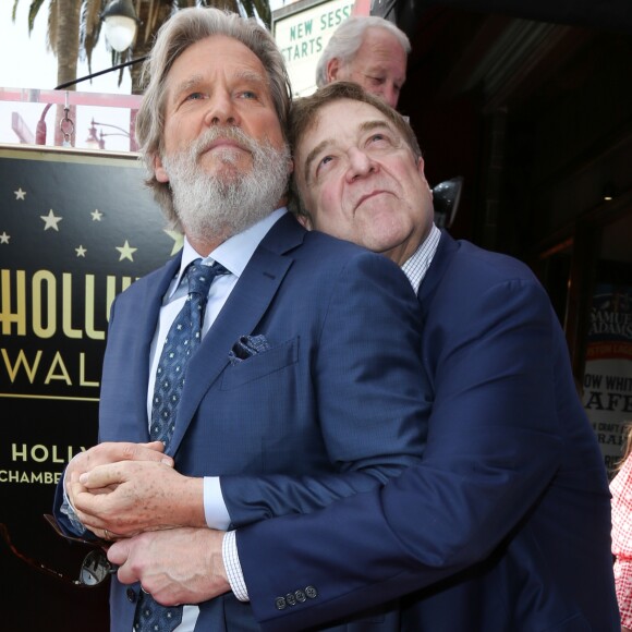 John Goodman et Jeff Bridges, retrouvailles des amis de The Big Lebowski - Inauguration de la plaque de John Goodman sur le Walk Of Fame à Hollywood. Le 10 mars 2017