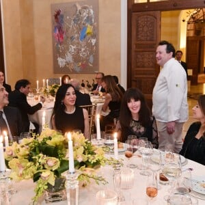 Exclusif - Elie Saab, Isabelle Adjani et Claudine Saab - Dîner "Le cercle des amis de la culture Française" à Beyrouth dans la Résidence des Pins ( Résidence des ambassadeurs de France au Liban) le 24 février 2017 © Greg Demarque / Bestimage