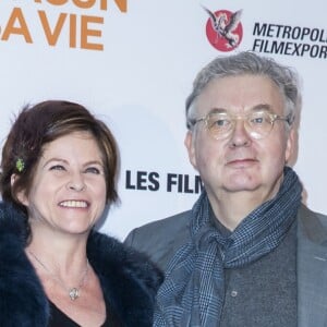 Charlotte Valandrey et Dominique Besnehard lors de l'avant-première du film "Chacun sa vie" au cinéma UGC Normandie à Paris, France, le 13 mars 2017. © Olivier Borde/Bestimage