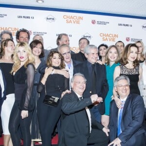 Ramzy Bédia, Jean Dujardin, Jean-Marie Bigard, Raphaël Mezrahi, Julie Ferrier, Lola Marois, Stéphane De Groodt, Antoine Duléry, Marianne Denicourt, Michel Leeb, Nadia Farès, Francis Huster, Christophe Lambert, Claude Lelouch, Victor et Samuel Hadida, Liane Foly, Déborah François, Elsa Zylberstein, Zinedine Soualem, Gérard Darmon, Isabelle de Hertogh, Rufus, Chantal Ladesou et Pauline Lefèvre lors de l'avant-première du film "Chacun sa vie" au cinéma UGC Normandie à Paris, France, le 13 mars 2017. © Olivier Borde/Bestimage