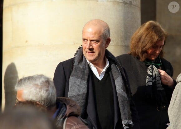 Philippe Dana à la sortie des obsèques de Pierre Bouteiller en l'église Saint-Pierre du Gros Caillou à Paris le 14 mars 2017.