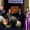 Illustration à la sortie des obsèques de Pierre Bouteiller en l'église Saint-Pierre du Gros Caillou à Paris le 14 mars 2017.