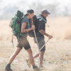 Laure Manaudou et Mike Horn dans À l'état sauvage (M6). Il sont partis dans la bande de Caprivi, en plein coeur de l'Afrique, dans la région du Zambeze entre la Namibie, le Botswana, la Zambie et l'Angola. 2017.