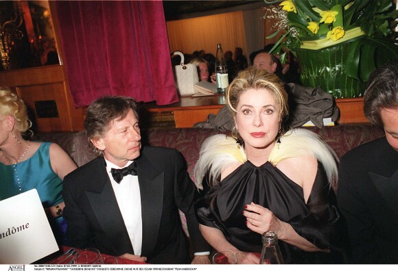 Roman Polanski et Catherine Deneuve au Fouquet's après la cérémonie des César en 1999