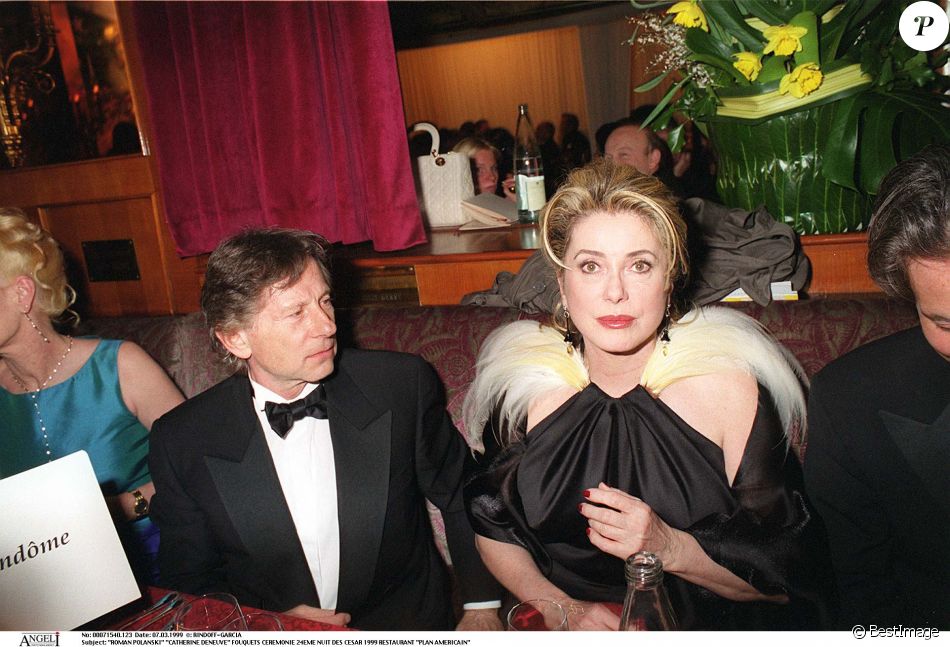 Roman Polanski et Catherine Deneuve au Fouquet&#039;s après la cérémonie des César en 1999