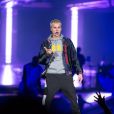Justin Bieber en concert lors de sa tournée "Purpose Tour" à Sudney, Australie, le 15 mars 2017.