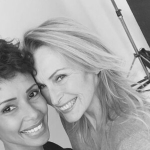 Sonia Rolland et Estelle Lefébure sur le shooting de la nouvelle campagne de Mixa. Février 2017.