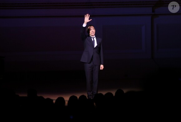 Exclusif - Gad Elmaleh se produit sur la mythique scène du "Carnegie Hall" à New York, avec son spectacle "Oh My Gad", entièrement joué en anglais. New York, le 11 février 2017. © Dominique Jacovides/Bestimage
