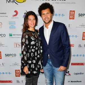 Naissance - Jo-Wilfried Tsonga est papa pour la première fois - Jo-Wilfried Tsonga et sa compagne Noura, enceinte - Soirée de gala des 20 ans de l'association "Fête le Mur" de Yannick Noah au Chalet des Iles à Paris le 9 novembre 2016. © Coadic Guirec/Bestimage