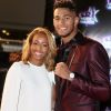 Estelle Mossely et son fiancé Tony Yoka à la 18ème cérémonie des "NRJ Music Awards" au Palais des Festivals à Cannes, le 12 novembre 2016.