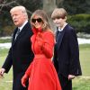 Donald Trump, son épouse Melania et leur fils Barron à Washington, le 17 mars 2017.