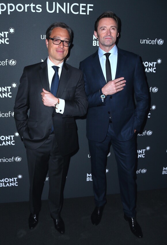 Hugh Jackman et Nicolas Baretzki (directeur général Montblanc) - Dîner de gala Montblanc & UNICEF à la New York Public Library à New York, le 3 avril 2017. © Morgan Dessalles/Bestimage