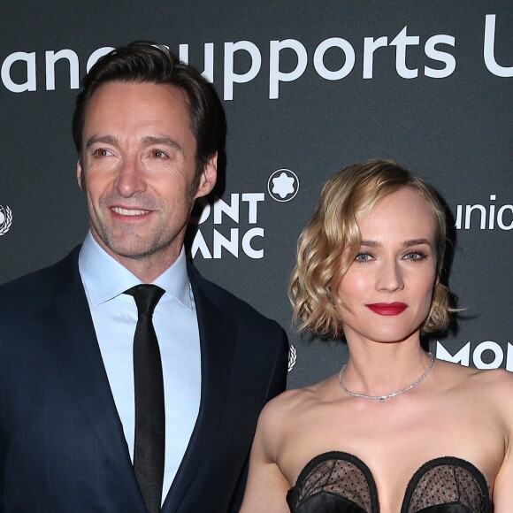 Hugh Jackman et Diane Kruger - Dîner de gala Montblanc & UNICEF à la New York Public Library à New York, le 3 avril 2017. © Morgan Dessalles/Bestimage