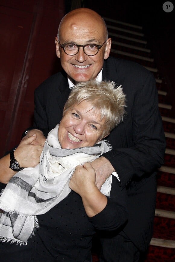 Mimie Mathy et son mari Benoist Gérard à Paris le 7 mars 2015.