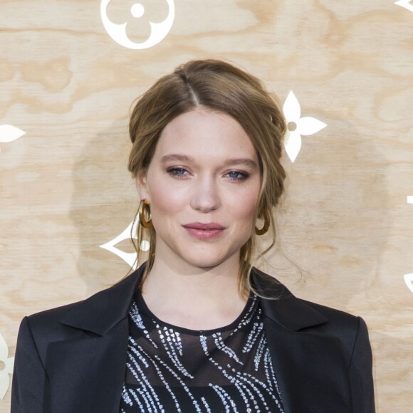 Léa Seydoux - Photocall - Cocktail du dîner de présentation de la nouvelle collection Vuitton "Masters, Les Grands Maîtres" en collaboration avec Jeff Koons au Louvre à Paris, le 11 avril 2017. © Olivier Borde/Bestimage