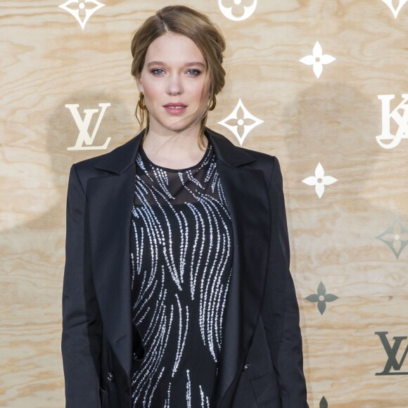 Léa Seydoux - Photocall - Cocktail du dîner de présentation de la nouvelle collection Vuitton "Masters, Les Grands Maîtres" en collaboration avec Jeff Koons au Louvre à Paris, le 11 avril 2017. © Olivier Borde/Bestimage