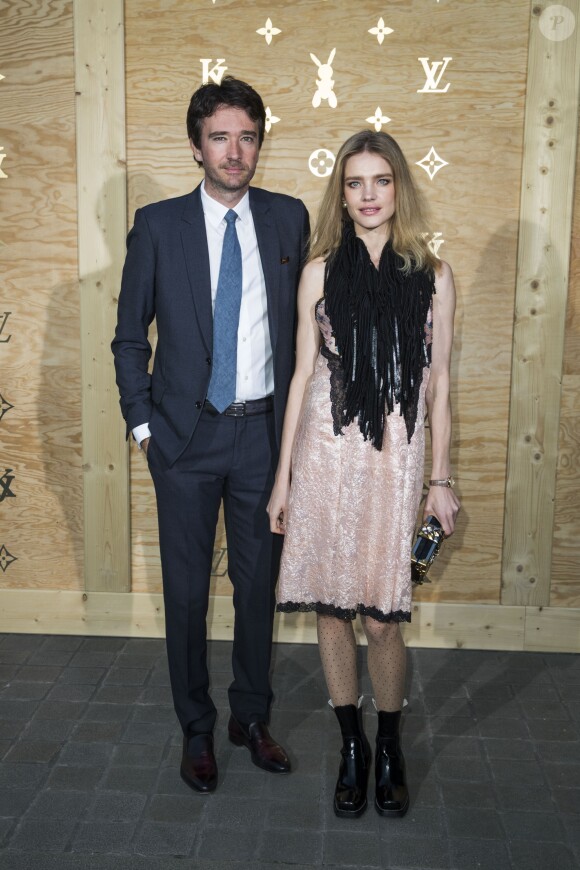Antoine Arnault et sa compagne Natalia Vodianova - Photocall - Cocktail du dîner de présentation de la nouvelle collection Vuitton "Masters, Les Grands Maîtres" en collaboration avec Jeff Koons au Louvre à Paris, le 11 avril 2017. © Olivier Borde/Bestimage