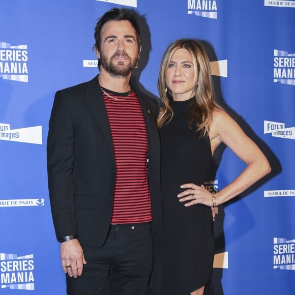 Jennifer Aniston et son mari Justin Theroux à la soirée d'ouverture de la 8ème édition du festival "Séries Mania" au cinéma Grand Rex. Paris, le 13 avril 2017. © Pierre Perusseau/Bestimage