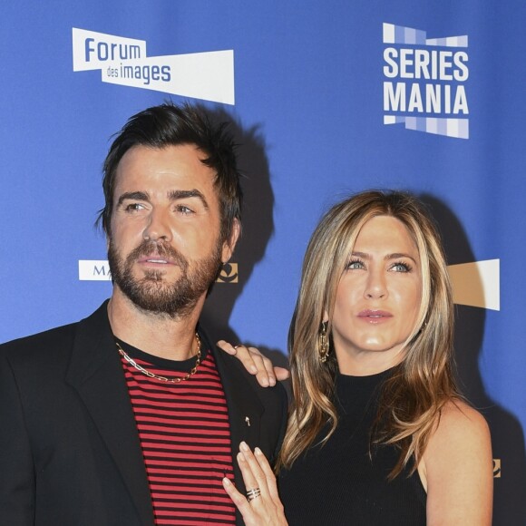 Jennifer Aniston et son mari Justin Theroux à la soirée d'ouverture de la 8ème édition du festival "Séries Mania" au cinéma Grand Rex. Paris, le 13 avril 2017. © Pierre Perusseau/Bestimage