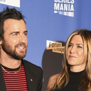 Jennifer Aniston et son mari Justin Theroux à la soirée d'ouverture de la 8ème édition du festival "Séries Mania" au cinéma Grand Rex. Paris, le 13 avril 2017. © Pierre Perusseau/Bestimage