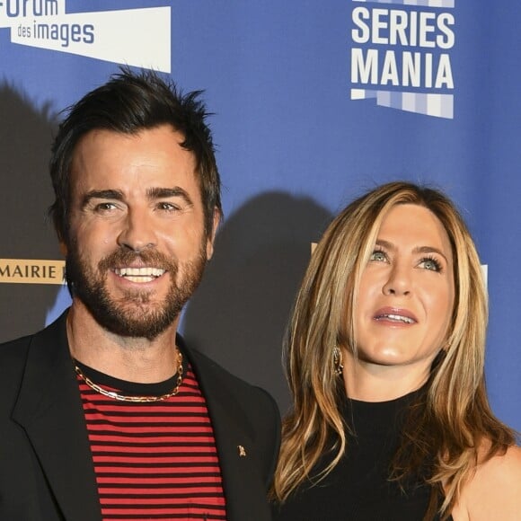 Jennifer Aniston et son mari Justin Theroux à la soirée d'ouverture de la 8ème édition du festival "Séries Mania" au cinéma Grand Rex. Paris, le 13 avril 2017. © Pierre Perusseau/Bestimage