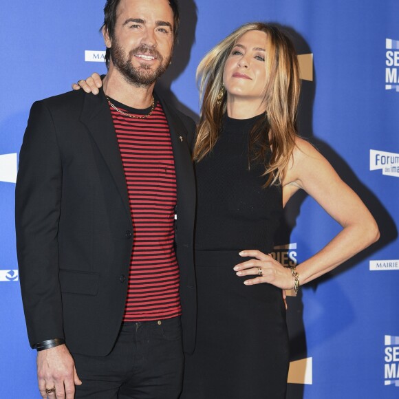 Jennifer Aniston et son mari Justin Theroux à la soirée d'ouverture de la 8ème édition du festival "Séries Mania" au cinéma Grand Rex. Paris, le 13 avril 2017. © Pierre Perusseau/Bestimage