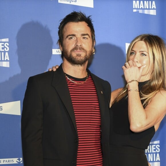 Jennifer Aniston et son mari Justin Theroux à la soirée d'ouverture de la 8ème édition du festival "Séries Mania" au cinéma Grand Rex. Paris, le 13 avril 2017. © Pierre Perusseau/Bestimage