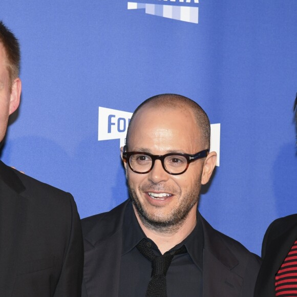 Max Richter, Damon Lindelof et Justin Theroux à la soirée d'ouverture de la 8ème édition du festival "Séries Mania" au cinéma Grand Rex. Le festival, consacré aux séries télévisées du monde entier, se déroulera du 13 au 23 avril 2017 au Forum des images. Paris, le 13 avril 2017. © Pierre Perusseau/Bestimage