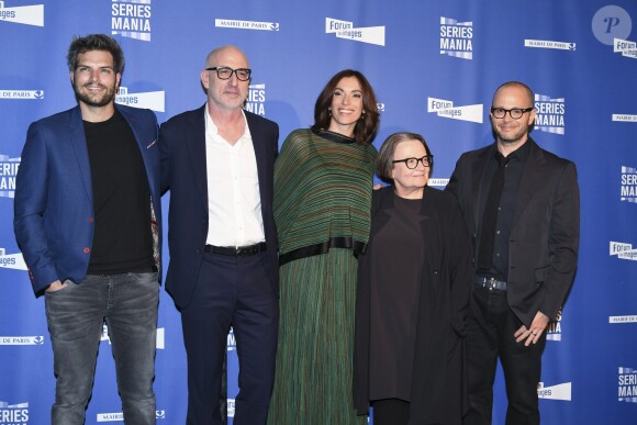 Clément Manuel, Eytan Fox, Aure Atika, Agnieszka Holland et Damon Lindelof à la soirée d'ouverture de la 8ème édition du festival "Séries Mania" au cinéma Grand Rex. Le festival, consacré aux séries télévisées du monde entier, se déroulera du 13 au 23 avril 2017 au Forum des images. Paris, le 13 avril 2017. © Pierre Perusseau/Bestimage