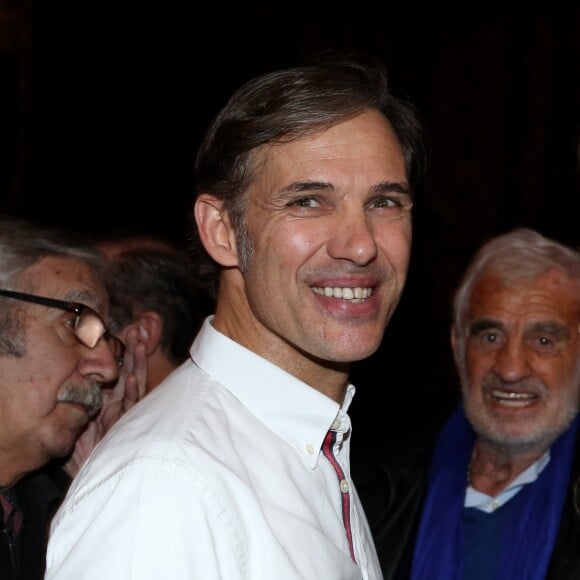 Exclusif - Paul Belmondo - Derniere representation de la piece "Plus vraie que nature" (mise en scene de Raphaelle Cambray) au Theatre de la Renaissance a Paris, apres une tournee triomphale en province, le 8 janvier 2014.