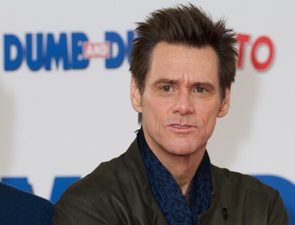 Jim Carrey au photocall du film "Dumb and Dumber" à Londres. Le 20 novembre 2014