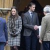 Pippa Middleton et son fiancé James Matthews - Cette année, le duc et la duchesse de Cambridge n'ont pas rejoint le reste de la famille royale britannique à Sandringham. Ils ont réveillonné à Englefield, Berkshire, Royaume Uni, chez les Midlleton et sont allés en famille à la messe de Noël ce dimanche 25 décembre 2016