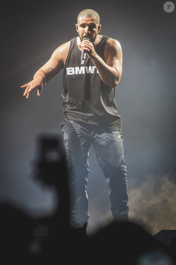 Le rappeur Drake en concert au London O2 Arena lors du 'Boy Meets World' world tour à Londres, le 5 février 2017