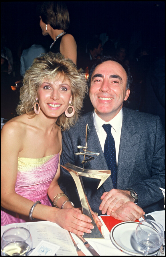 Evelyne Dhéliat et son mari Philippe. Octobre 1985.