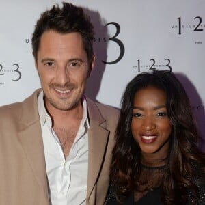 Exclusif - Vincent Cerutti et sa compagne Hapsatou Sy lors de la présentation de la collection limitée des marques 1.2.3 et Swarovski à Paris, le 25 novembre 2016.