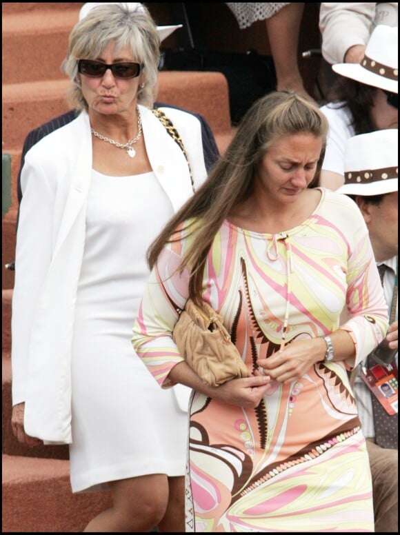 Mary Pierce et sa mère - Finale dames des internationaux de France de tennis de Roland Garros, le 9 juin 2007.