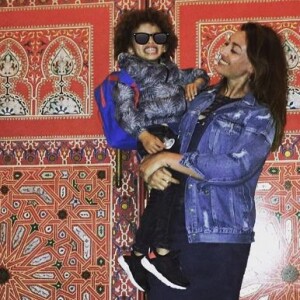 Photo de Rachel Legrain-Trapani et son fils Gianni en vacances à Agadir. Avril 2017.