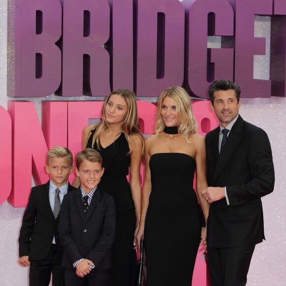 Patrick Dempsey, sa femme Jillian et leurs enfants Darby, Tallula et Sullivan lors de l'avant-première mondiale du film ''Bridget Jones Baby'' à Londres, 5 septembre 2016. © CPA/Bestimage